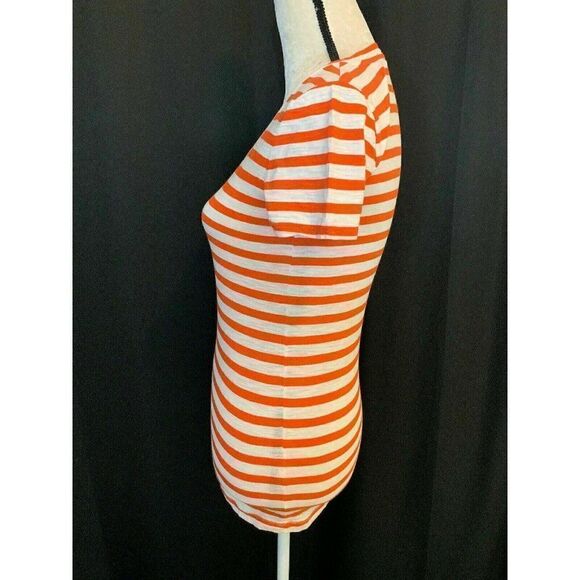J Crew Striped Short Sleeve V neck t shirt - Picture 3 of 7
